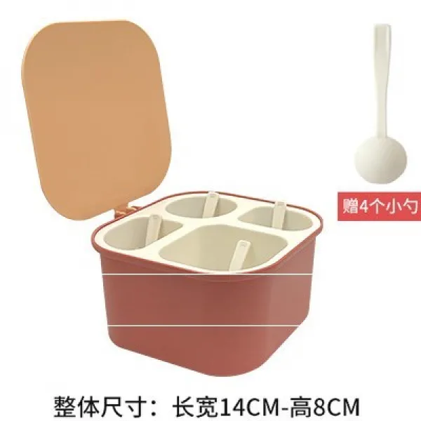 양념 양념통 두껍게 집용 고추기름 소금 넣기 싱글 고춧가루 공구 홀더 커버 닭정 가볍게 곁들임, 4체크 노르딕 레드 증정 4국자 73