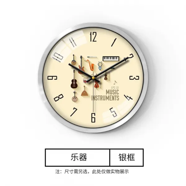 피아노 교습소 악기방 저소음 음대생 벽시계 침실 거실 무음 인테리어 실버 + 12인치 30.5cm 