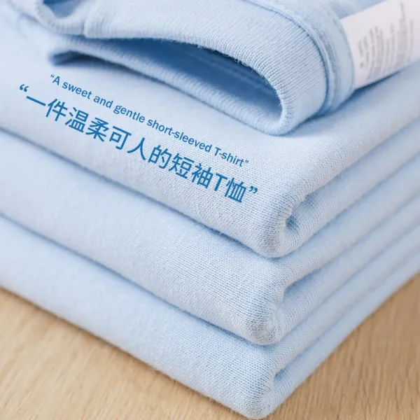 퍼니윙 라운드넥반팔티 스카이블루 색깔 210G 젖 t셔츠 BABY 라이트블루 스모크 순면 코튼 상의 남성 여름