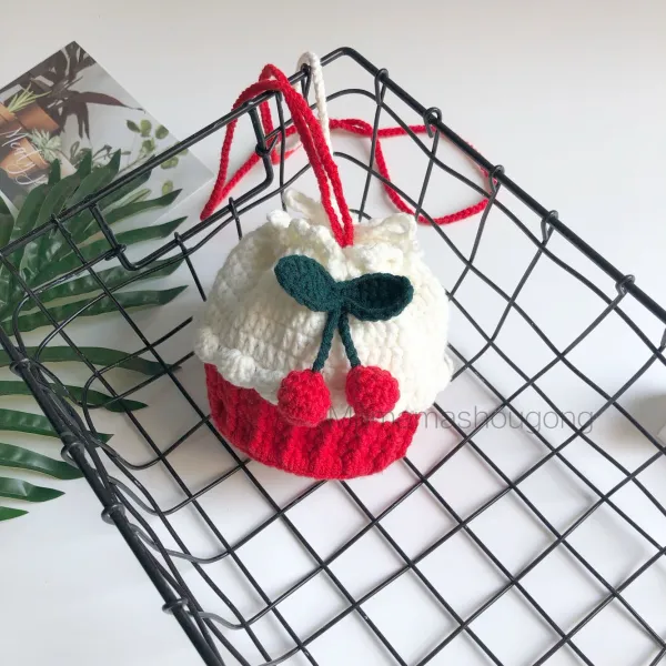 굳펫 쌀 낟알 오싹오송 컵 케익 소홍서 같은스타일 새내기 교정 DIY 재료 nonfinished product, 앵두 케익 가방 （ 도구 교정 ）