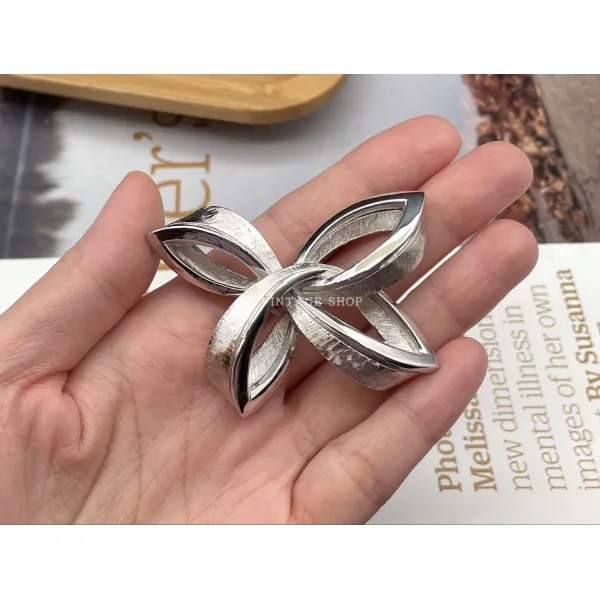 앤틱소품 Vintage해외 골동 악세사리 60연대 골드실버 매기 Trifari빈티지 브로치 T13 Trifari은색 6.4cm