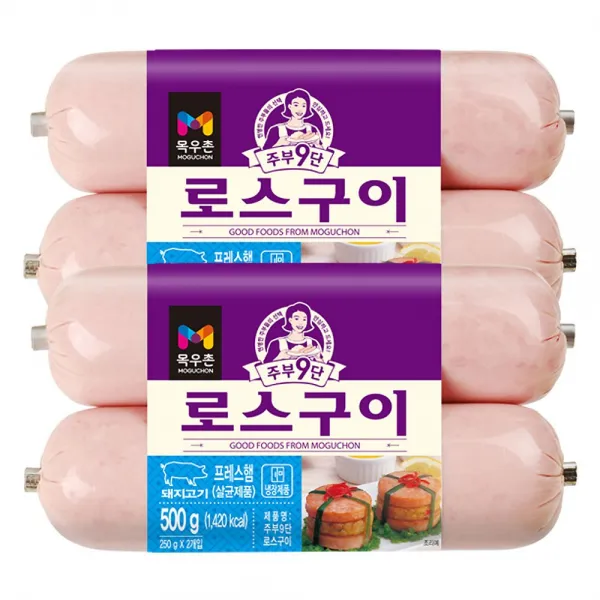 목우촌 주부9단 로스구이 500g(250gx2개입)x2개 무료배송 소시지, 1개