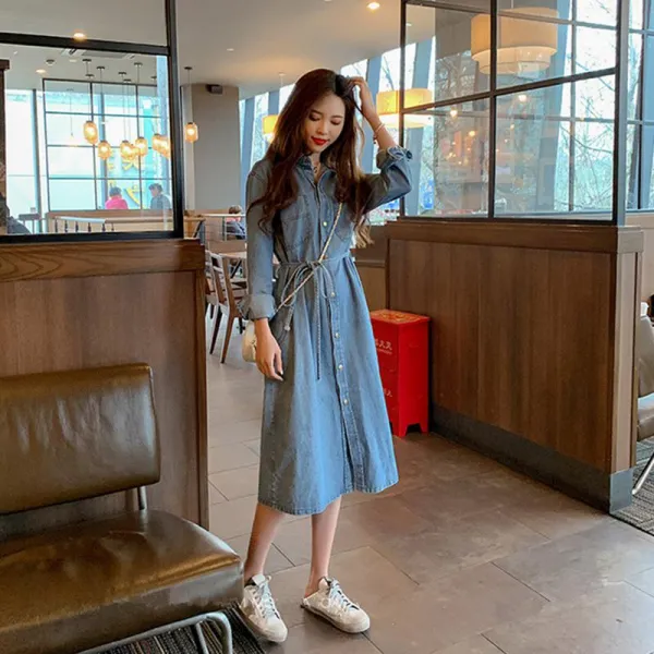 빅피플 미디 여성 긴팔 빅사이즈 Sa1973 가을 원피스 셔츠