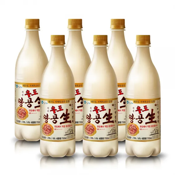 낙화곡주 우도땅콩막걸리 생막걸리 6PET, 6개입, 750ml