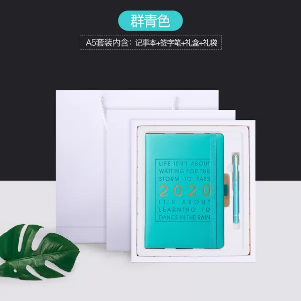 성 치 2020 년 4 월 일정 권 공책 A5 문구 두께 의 맞 춤 형 로고 달력 계획 수첩 카드 를 작성 하 다 비 즈 니스 효율 수첩 수첩 수첩 수첩 수첩 수첩 수첩 청록색 - 세트 (흰색)