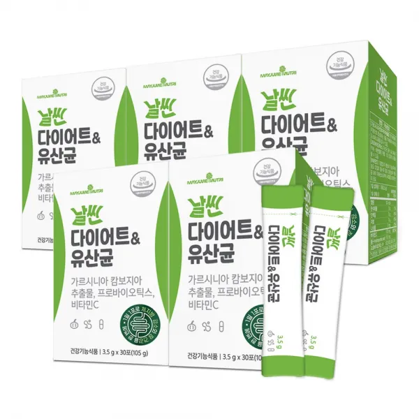 [메이준뉴트리] 날씬 다이어트&유산균, 30포, 5개
