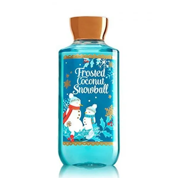 Bath & Body Works 목욕과 몸은 서리로 덥은 야자 열매 눈덩이 샤워 젤 몸 세척 10 온스를 서리로 덥습니다, 단일상품