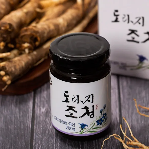 참살이모악골 미세먼지 환절기 기침 심한날 건강지킴이 국내산 도라지쌀로 만든 수제 도라지 조청 200g, 2개
