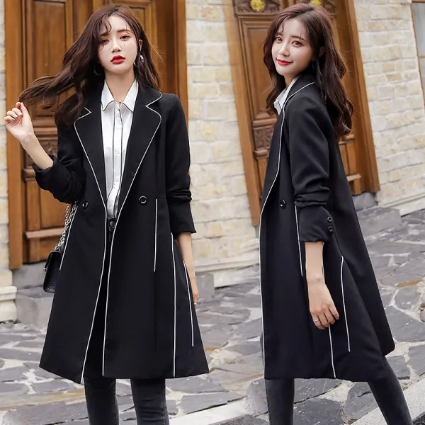 데일리룩 패션 시티캐주얼룩 라인 롱 자켓