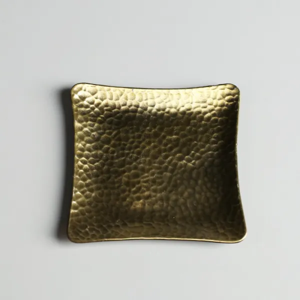 와이엠컴퍼니 우헌 핸드메이드 청동 찻잔 받침 차탁 단열 주전자 승 다도 다예 다기 액세서리, 사방 타입 컵매트 청브론즈