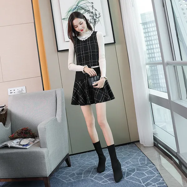 웨일테일 매드홍 여성 슬림 캐주얼 롱 니트 조끼