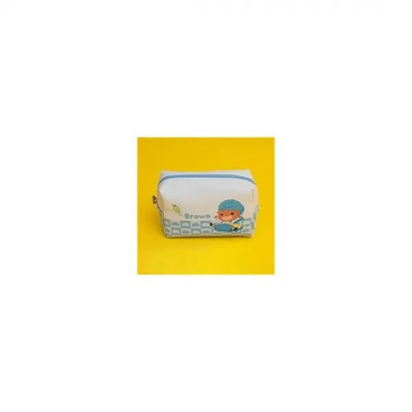 추리 천재 엉덩이 탐정 PU 사각파우치 (브라운)
