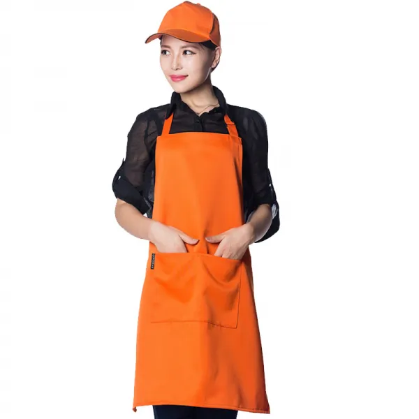 삼월직구 검정앞치마 블랙 요리사 작업 남성 롱 타입 엠보가죽 두꺼운 방수 기름방지 큰사이즈 라지 공업 노동보호, 오렌지색 색깔 중간사이즈 70 센치