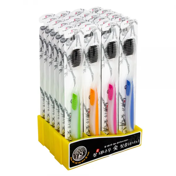 죽마고우 친환경 대나무숯 이중미세모 칫솔24개세트 1세트 24개