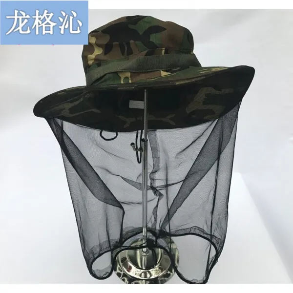 [야외 방풍충 양봉 모자] 야외 캠프 방모기 모자 남녀 얼굴 보호 망 사 헤드 후드 낚시 자외선 차단 제 양봉 공 정글 표 L (58 - 60cm), 상세페이지 참조