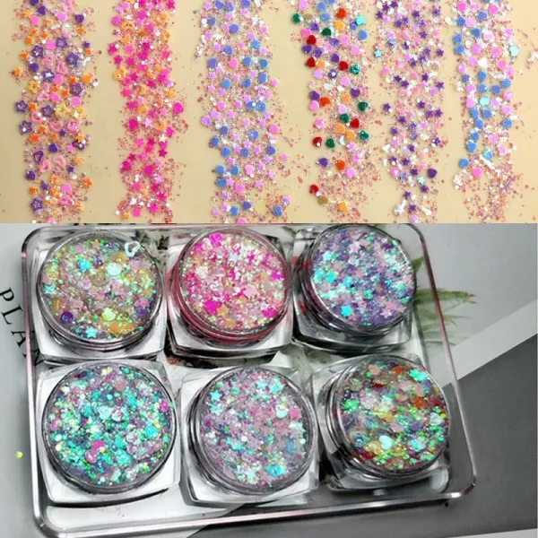 봄봄상회 젤네일도구 네일아트도구 눈초리 환히 밝혀 주다 핑크 무대 화장함 눈화장 눈물을 뚫고 들어간다 섀도우팁 글리터, 콤비네이션 8 하라쥬크 로리 메이크업