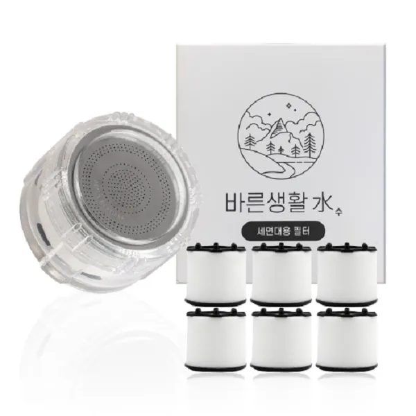 바른생활수 세면대 필터 헤드 + 교체 필터 6개입, 1세트