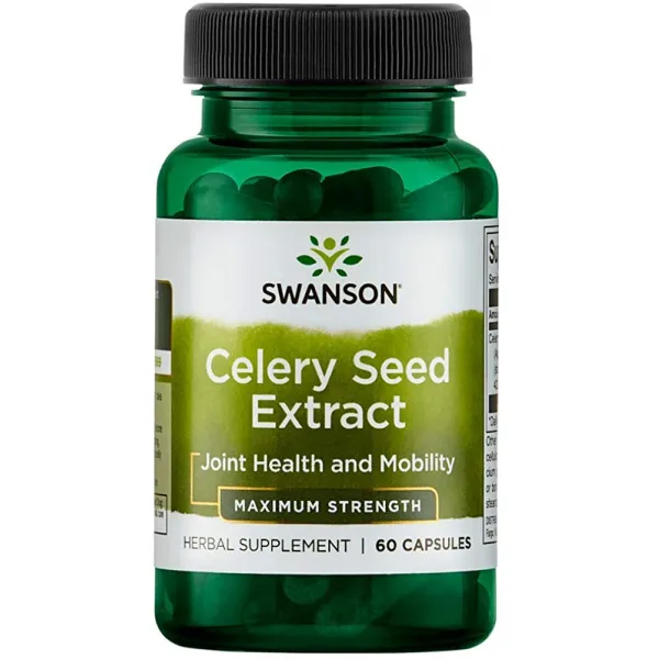 Swanson Celery Seed Extract (Cellery) 비뇨기 지원 식물 화학 휘발성 오일 보충제 150 mg 60 캡슐, 단일상품, 단일상품