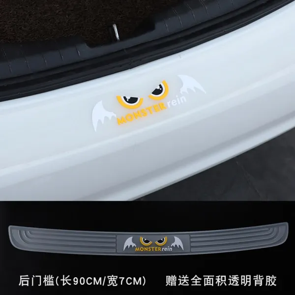 폴크스바겐 랑이 파사트 속력 질주 관 l 자동차 뒤끝 상자 긁힘 방지 트렁크 가드 보호 스티커, 트렁크 방호 줄악마 투명 타입