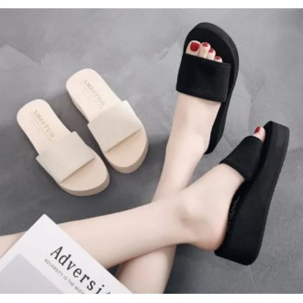 FHE880567여름 웨지 힐 비치 슬리퍼 공장 직접 판매와 스팟 여름 일반 스폰지 케이크 두꺼운 바닥 비치 웨지