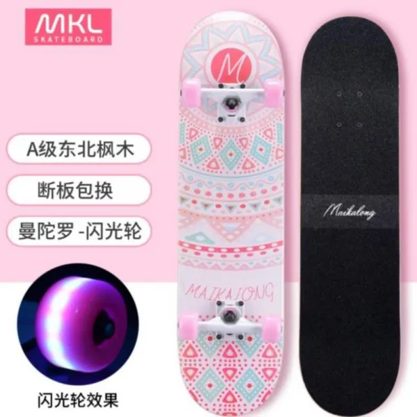 스텝박스 두발 킥보드 전문 남아여아 성인 뒤바퀴 남성여성 남성 여학생 걷기대신 페달 싱글널판지 T14 반짝반짝 흰독말풀 선물보따리 