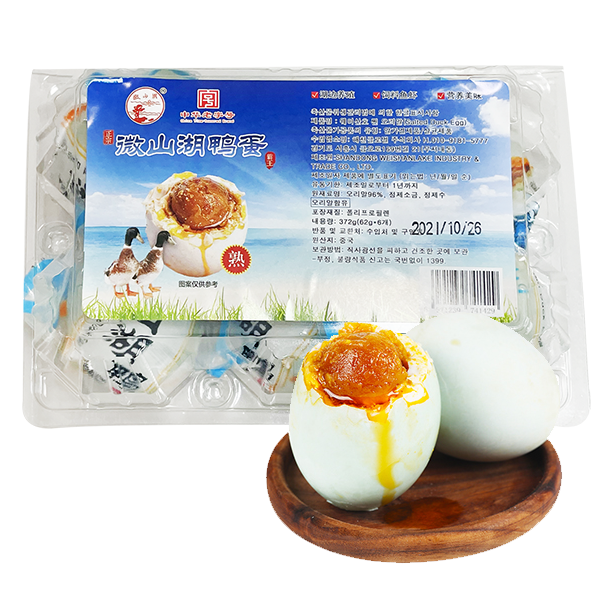 홍홍 중국식품 염장 오리알 야단 찐오리알 유황 6개입 중국오리알, 1팩, 372g