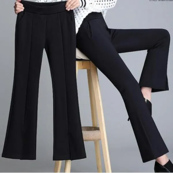 빅마마80 여성 밴딩바지 밍크바지 기모바지 정장바지 앞트임바지 나팔바지
