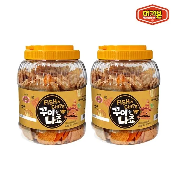 머거본 어포스낵 나쵸칩 꾸이랑나쵸 290g x2통, 선택/단일상품