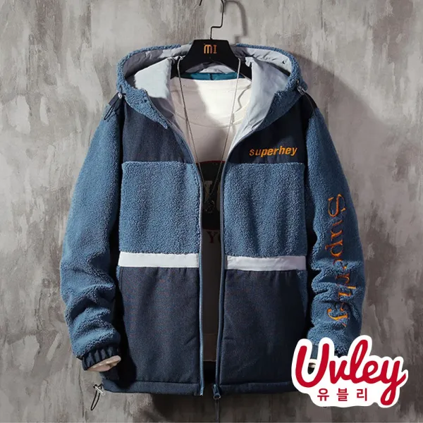 유블리 빅사이즈 남성 양털 후드집업~3XL 박시핏 오버핏 루즈핏 큰사이즈 후드 아우터(UV216090WD) 슈퍼헤이 후드집업
