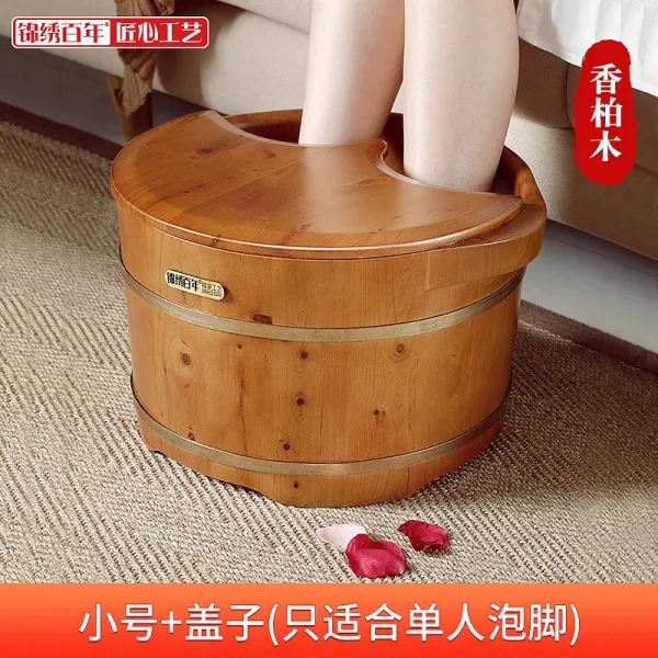 양생 발을담그다 가정용 족욕통 본 적이 없다 종아리 보온 나무 씻는 21cm 하이 백향목 / 스몰자 _덮