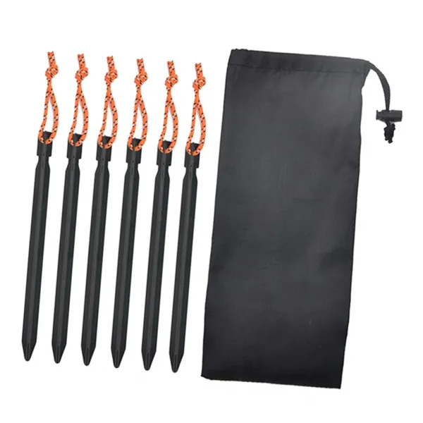 Royalways 6pack 헤비 듀티 알루미늄 텐트 말뚝 Y 빔 텐트 못 텐트 못 블랙