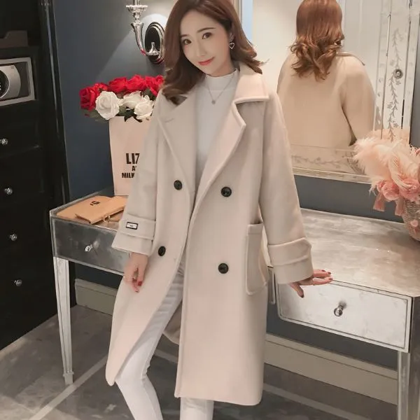 치치다온 여자 여성 2019 심플 가을 겨울 햅번스타일 패션 모직 코트 3종 SJ 134