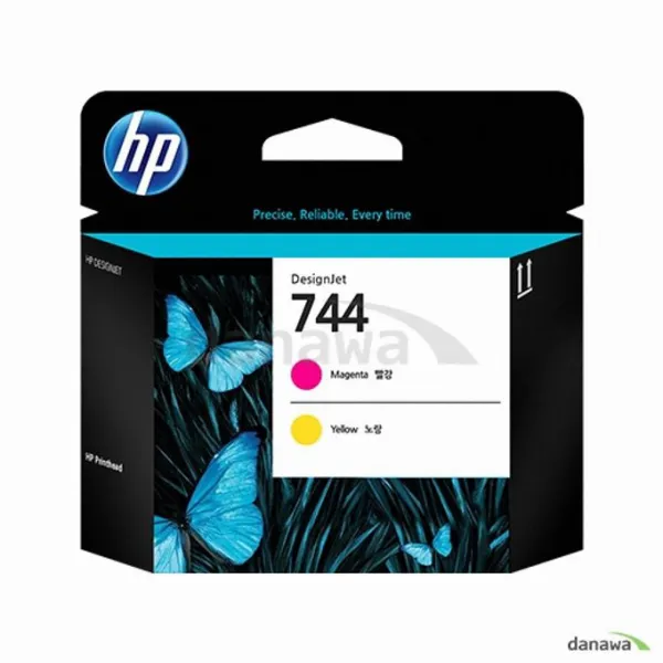 도매빅뱅 정품 F9J87A 플로터헤드 No.744 빨강플러스노랑 플로터잉크/열전사식플로터/레이저식플로터/정전식플로터/광전식플로터/가성비프린터/프린터소모품, 단일 모델명/품번