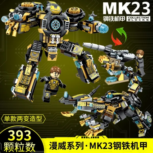 레고 안티 헐크 레고호환 브릭헤즈 마블 미니피규어, MK23 아이언 맨 VS 드래곤 [2 가지 철자법]> 약 393 개의 입자