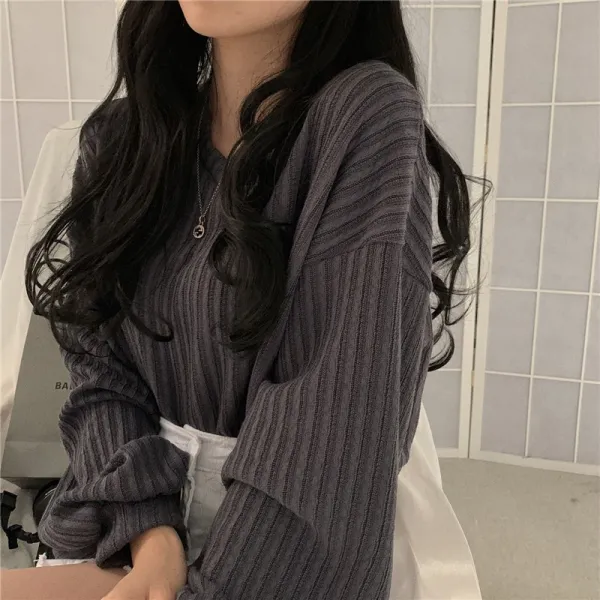 Dec.16 43번 여성스런 상의 루즈핏 벌룬소매 니트여 얇은 숏키의 부드러움옷매무새를 묶다Z