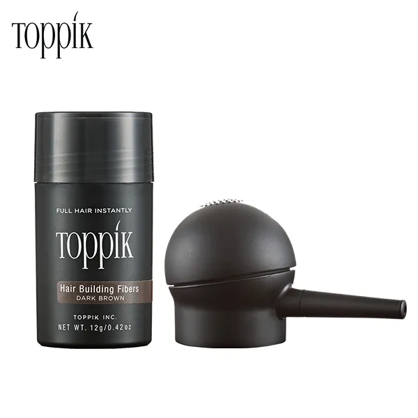 토픽 TOPPIK 어두운갈색 12g+에어펌프 천연양모케라틴 흑채 증모제, 1개, 토픽12g+에어펌프 어두운갈색