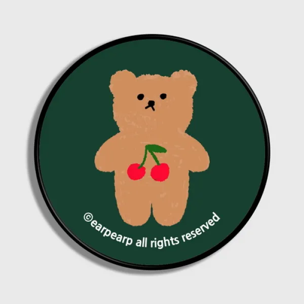 [바보사랑] Cherry big bear-dark green(스마트톡), 1개, Whitebody