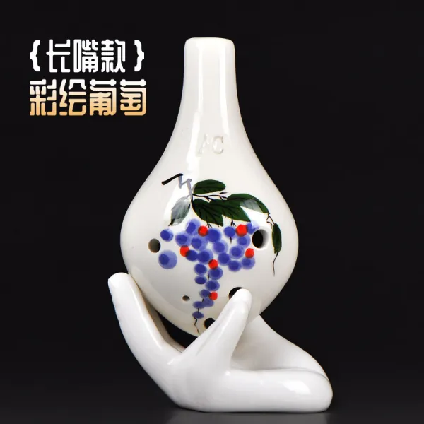 오카리나 프로페셔널 연주 6개구멍 AC피리 C음조학생 입문 성인 산골짜기 6구멍 초보자 악기, T09-긴입 포도-보편 스타일