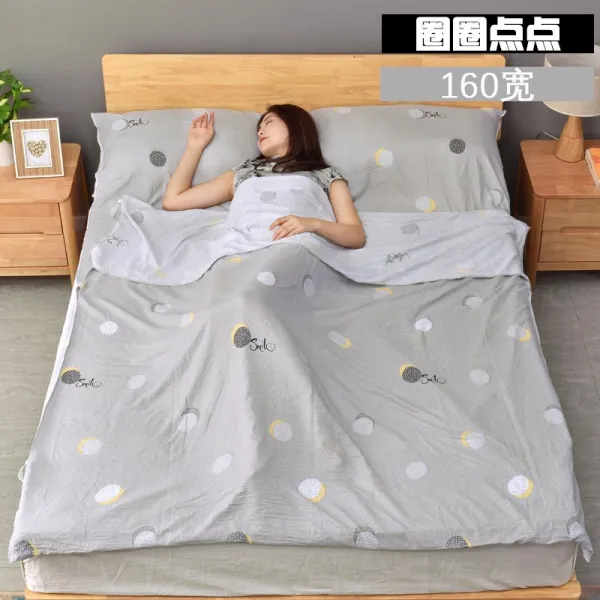 사이클영 출장 여행 호텔 투숙 더러운 침낭 순면 휴대용 1인용 어른 침대 시트 2인 전 면 동그라미 포인트 포인트 160와이드