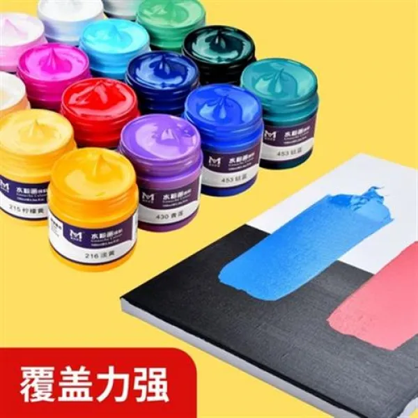 미술도구 총명 수분 물감 100ml 캔 24색 학생용 미술 전용 그림 초보 아동 수채화 도구 안전 무독예 합숙훈련, 09 파우치 업그레이드 키트 없음 (송수분지, 03 24색세트[100ML]