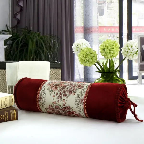 방석솜 유럽식 클래식한 쇼파 쿠션 쿠션커버 없음 솜함유 캔디 둥근베게 부들방석 좌석시트 참배매트 좌선명상 C04 와인색 직사각형