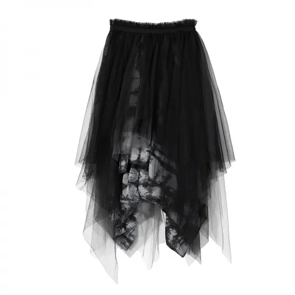 블랙롱스커트 IAMCPLUS 삼니 차원 감각 살결 더러워지다 디아블로 염색사 언발 여성 여름 2559957622