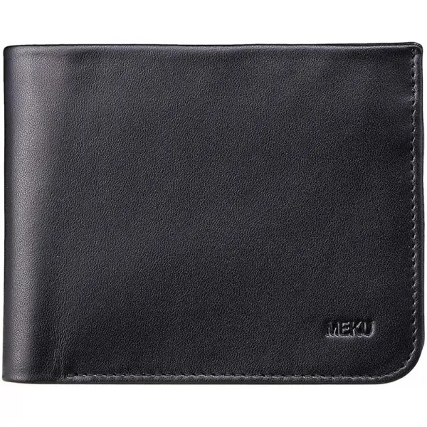 MEKU RFID 차단 지갑 남성 슬림 가죽 지갑 지갑 명함 지갑 블랙
