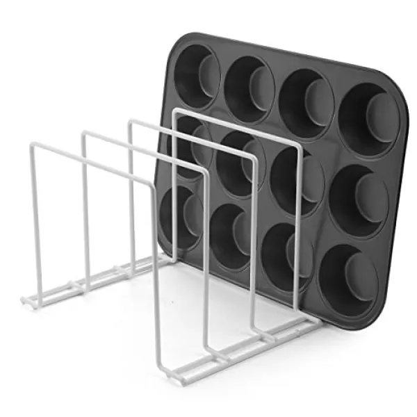 주식 추천 녹없는 튼튼한 코팅 된 강철 과열 기용들 - 뚜껑 주최자와 식기 용 주방기구 랙 인화 기 조리기구 도마 냄비 냄비 팬의 뚜껑 (흰색 2 팩), 본상품