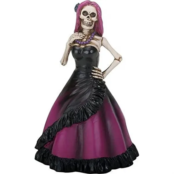 Nmt Ytc 정상 회담 국제적 인 아가씨 뼈대의 자주색 드레스에있는 입상 Dia De Los Muertos 새로운 P014407237ytk11 기본 기본