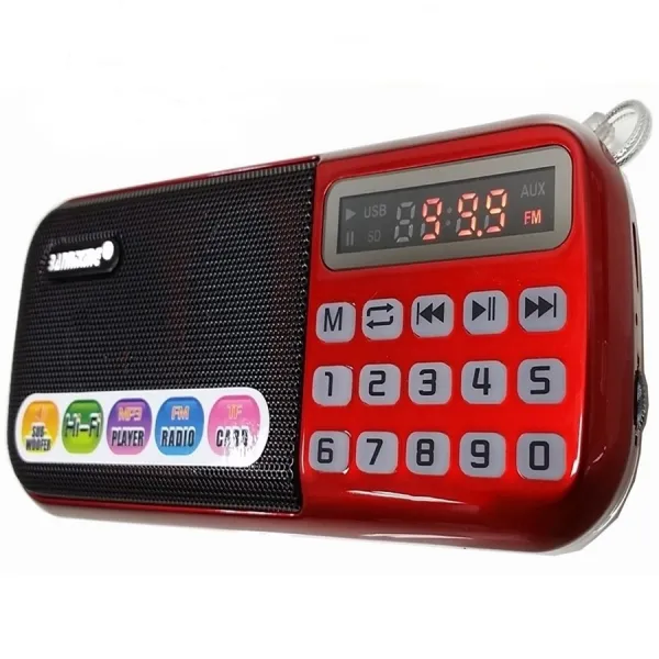 효도라디오 B-898E 정품음원 1000곡 포함, 레드, B-898E+1000곡