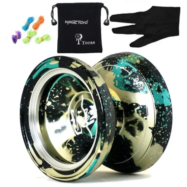 MAGICYOYO Yostyle M002 4 월 무응답 요요 (검정 녹색 및 노랑) MAGICYOYO PROD1680002300, 까만 녹색과 황색