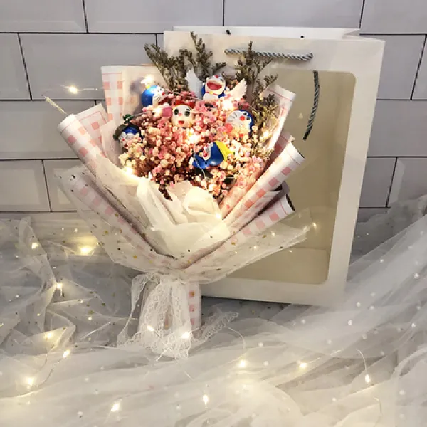 피씨영 첩을 두다 스윗 의 영생화 장미꽃 평안 크리스마스 생일 예, 36 센치 Dora A꿈 핑크 만 말린꽃 가방