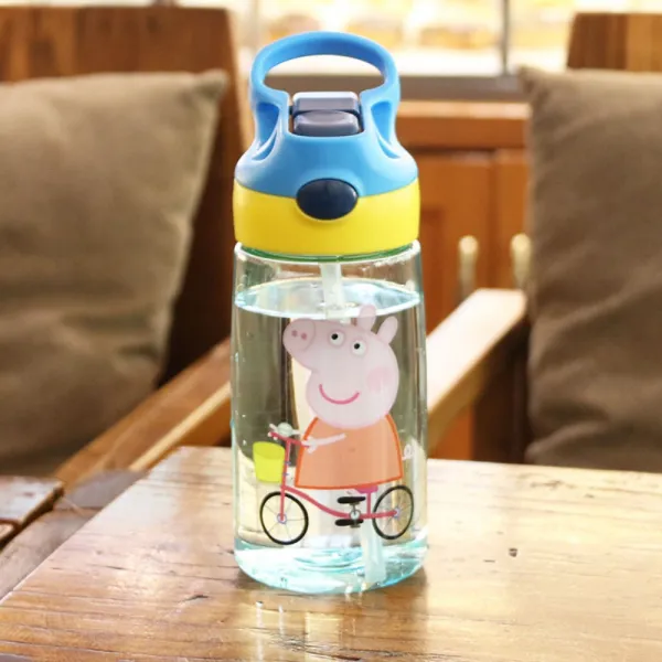 페파피그 유아 어린이 키즈 캐릭터 물병 물통 500ml, 옐로우 커버 피기 바이크 / 500ml