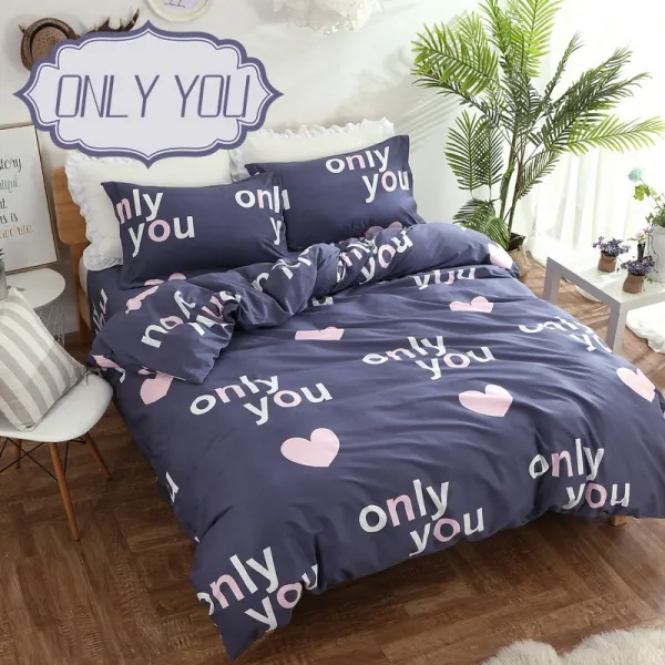 이불커버 단벌 순면 200x230싱글 1.5m여성핑크 1.8x2.0미터 봄여름 싱글더블, C17-Only-You